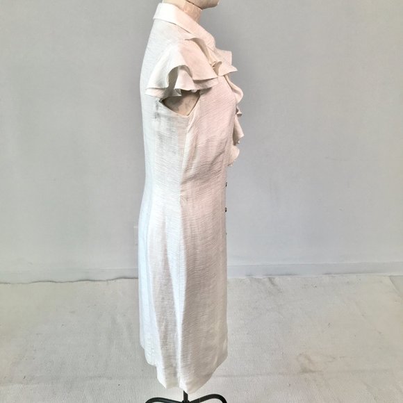 Antonio Melani 6 Metallic Button Down Dress White - Picture 8 of 15